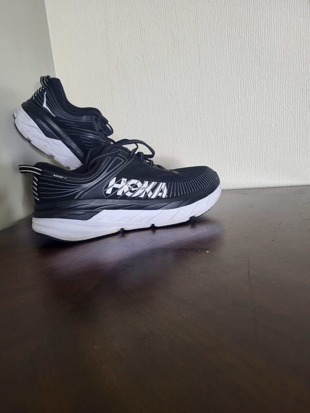 Hoka Kids' Black and White Running Shoes